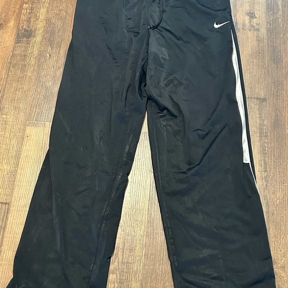 Nike Basketball Black Athletic Pants with White Accents